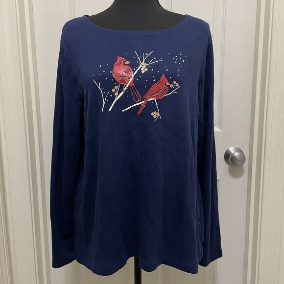 BUNDLE Croft & Barrow Classic Tee Cardinals Long Sleeve Shirt Women's X-large XL - Picture 1 of 10